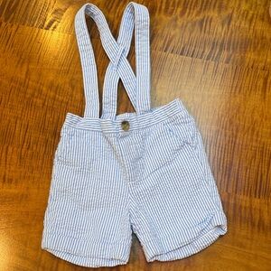 Janie and Jack Blue Striped Overalls